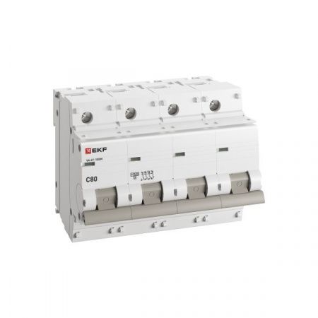 Автоматический выключатель ВА 47-100M 4P 80А (C) 10kA без теплового расцепителя EKF PROXIMA