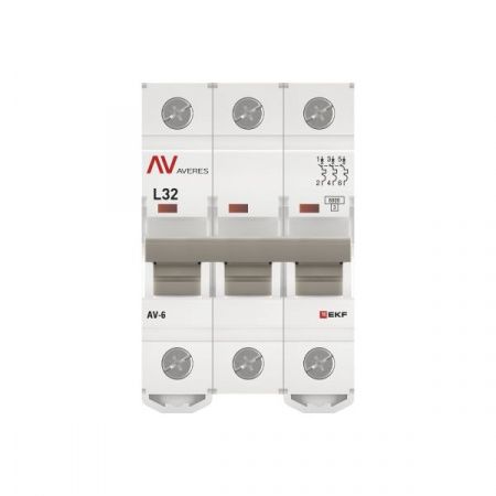 Выключатель автоматический AV-6 3P 32A (L) 6kA EKF AVERES